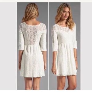 NWT FREE PEOPLE LACE DRESS SHAKE IT UP CREAM